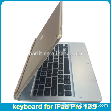 For iPad Pro Full Size Ultra Slim Rotating Aluminum Bluetooth Keyboard Case With Stand For iPad Pro 12.9 inch